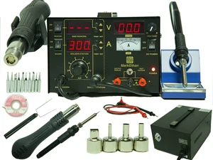 853D+ 3 in 1 Soldering Station Hot Air & Iron 853D+ 10 Tips SMD Brand new 3 in 1 - Picture 1 of 3