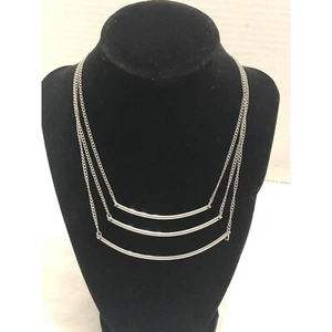 Vintage Silver tone 3 Strand Necklace Minimalism Boho Chic Retro Gothic - Picture 1 of 4