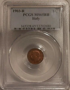 ITALY / 1903-R Centesimo Vittorio Emanuele III - PCGS MS65RB !! - Picture 1 of 2
