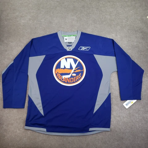 NY Islanders Practice Jersey Mens Size XL Blue Long Sleeve NHL Hockey Reebok Cover