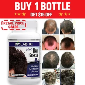 Hair Rescue Rx Men FIGHT HAIR LOSS REGROW HAIR INCREASE THICKNESS- 90 Capsules - Picture 1 of 7