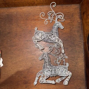Vintage Glitter Twisted Wire Reindeer Ornaments - Imagen 1 de 10