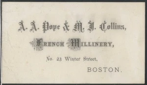 Boston "French Millinery" Dress Clothing 1870s Vintage Card Dress Fashion Store - Bild 1 von 1