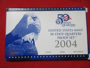 2004-S United States 50 States Clad Quarters Proof Set. Ultra Cameos. #MF-2206 - Picture 1 of 3