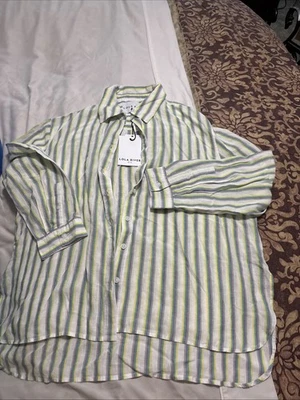 Tiras Lola River XL Botón A Rayas Blanco Púrpura Amarillo Verde Foto 1 de 4