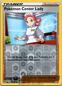 Pokemon Sword & Shield Base Pokemon Center Lady Reverse Holo 176/202 - Picture 1 of 1