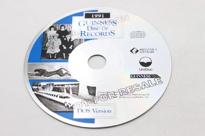 Guinness Disc of Records 1991 DOS Version UniDisc PC Software Britannica RARE - Image 1 of 4