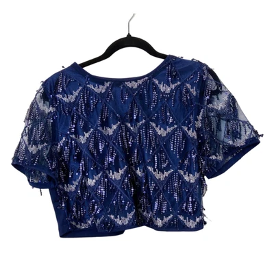 NWOT Allegra K Womens Blue Sequin Fringe Halter Top Sheer Formal Club Large - Image 1 of 4