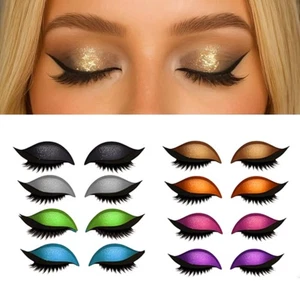 With Eyeliner Eyeshadow Eyelash Stickers Eye Makeup Stickers Party Makeup - Picture 1 of 18