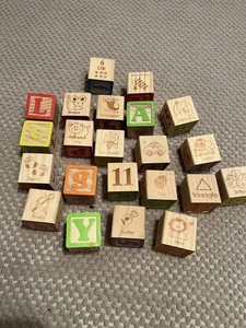 wooden abc blocks set of 22 - Picture 1 of 1