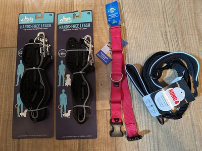 Nuevo con etiquetas Juego de 2 Correas Manos Libres, Cuello Martingala Grande de 1" y 1 Correa de 6' Kong Foto 1 de 4