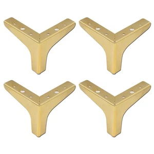 4 PIEZAS Pies de Muebles Triángulo Dorado, 4 Pulgadas de Altura, Patas de Mesa Ajustables - Imagen 1 de 6
