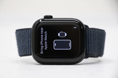 Apple Watch Series 10 [A2997] 42mm Jet Black Alum Case w/Ink Sport Loop - Image 1 of 4