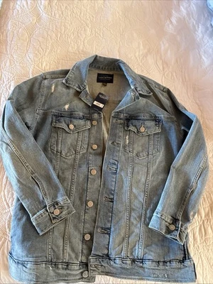 Chaqueta de mezclilla desgastada Lucky Brand para hombre talla pequeña nueva con etiquetas Foto 1 de 3