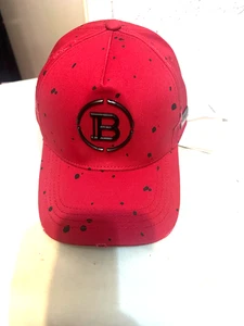 Gorra de béisbol ajustable Baimain para hombre roja negra con logotipo de punto talla única 280 £ Auténtica - Imagen 1 de 9