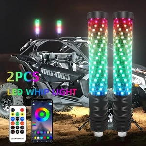 Dual Lamp Tubes for Offroad Vehicles RGB Color Flagpole Light with Controls - Picture 1 of 10