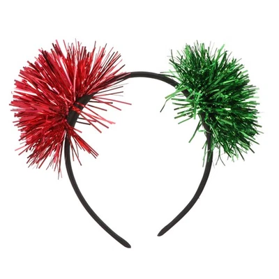  Pom Head Bopper Iridescent Headband New Year Party Headwear Holiday Headbands - Image 1 of 4