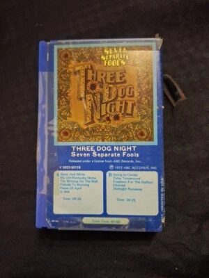 THREE DOG NIGHT Seven Separate Fools Cassette Tape Rare Vtg. Rock Collectable  - Image 1 of 4