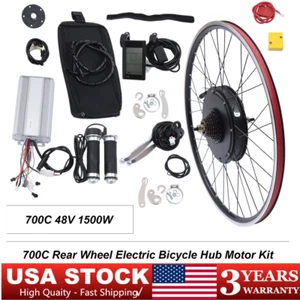 Ebike 48V 1500W Waterproof Conversion kit Rear Motor Wheel 700C LCD Display - Picture 1 of 19