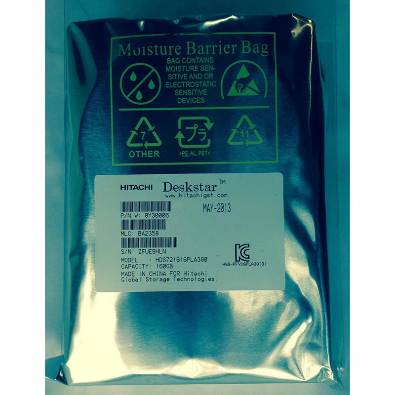 HDS721616PLA380 - Hitachi 160GB 7200 RPM SATA 3.5" HDD manufacture refurbished - Image 1 of 1