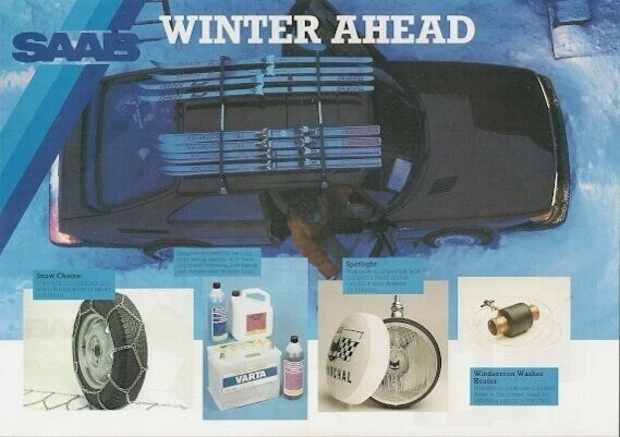 Saab Winter Accessories c1984 UK Market Single Sheet Sales Brochure 99 900 - Image 1 of 1