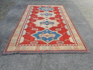 Gorgeous large vintage Turkish Sumak handmade Rug, 6x9ft - Picture 1 of 10