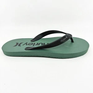 Sandalias de playa para piscina Hurley verde negro con logotipo militar - Imagen 1 de 6