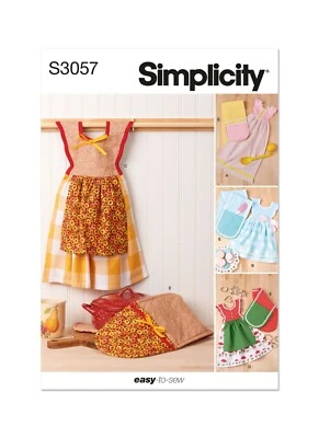 SIMPLICITY 3057 KITCHEN ACCESSORIES Sewing Pattern Towel Dress Pot Holder EASY - Image 1 of 4