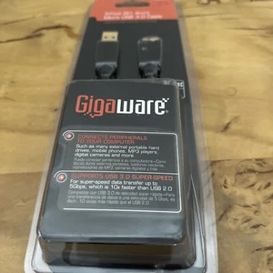 *NEW* GIGAWARE 3-FOOT(91.4CM) MICRO USB 3.0 CABLE PC-MAC-2602583 - Picture 1 of 3