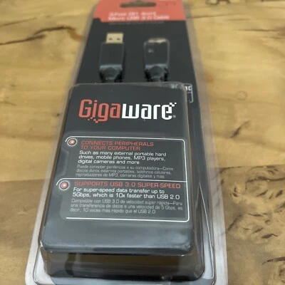 *NEW* GIGAWARE 3-FOOT(91.4CM) MICRO USB 3.0 CABLE PC-MAC-2602583 - Image 1 of 3