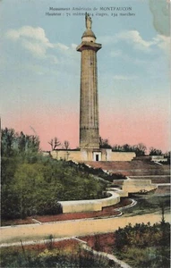 Postal francesa de color Montfaucon monumento americano 1932 sin publicar - Imagen 1 de 2