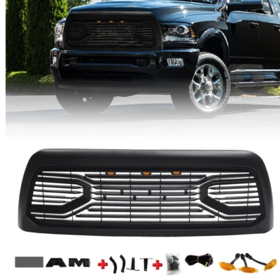 Grille Assembly For 2013-2018 RAM 2500 3500 Big Horn Black Bumper Grill Mesh Foto 1 de 4