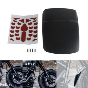 Black Front Fender Mudguard Extender Extension For Harley Softail Fat Bob FXFB/S - Picture 1 of 10