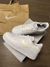 New Nike Air Force 1 07 White Leather Traines Sneakers Shoes Size Uk 95 Eu 445