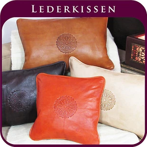 ALMADIH XL Lederkissen 50x35 cm Leder Sofa Kissen Dekokissen Zierkissen Vintage - Bild 1 von 11