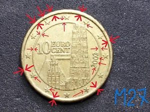 Austria, 10 céntimos de euro, 2002 con error Gran moneda muy rara - Imagen 1 de 2