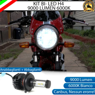 LAMPADA LED H4 6000K 9000 LUMEN CANBUS YAMAHA XJ 600 N MOTO NO AVARIA LUCI - Immagine 1 di 4