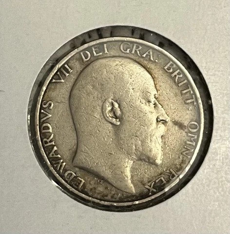1906 Great Britain Edward VII Silver Shilling VG Cover