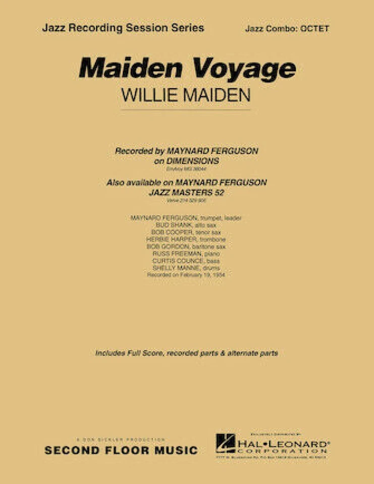 "Maiden Voyage" Jazz Combo Octet (Willie Maiden) Second Floor Music - Image 1 of 1
