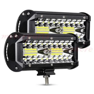 2x 7Inch 20000LM LED Work Light Bar Flood Spot Pod Offroad Fog Driving ATV Truck - Picture 1 of 12