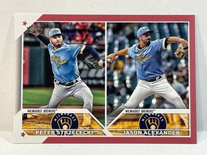 2023 TOPPS UPDATE #US287 PETER STRZELECKI JASON ALEXANDER #/50 RC COMBO BREWERS