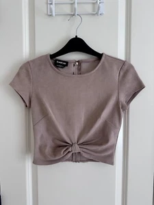 Bebe Suede Crop Top - Picture 1 of 3