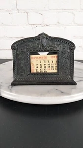 Antique L V Aronson Metal Desk Calendar 1921 EUC - Picture 1 of 6