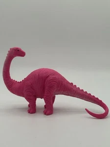 Juguete de plástico dinosaurio rosa Brontosaurus de Ankyo 4 1/2 X 7 1/2 - Imagen 1 de 7
