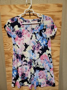 Vestido para mujer por encima de la rodilla talla pequeña manga corta floral muy elástico - Imagen 1 de 12