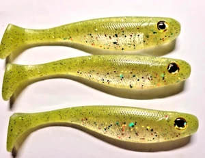 5" Swimbait, Lime Ghost 3er Pack, Dee's Baits - Bild 1 von 1