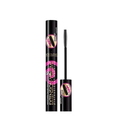Eveline EXTENSION VOLUME Black Mascara Thickening Eyelashes False Definition 4D - Image 1 of 2