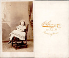 Sarony, Birmingham, Little Girl Posing, circa 1865 Vintage CDV Albumen Car
