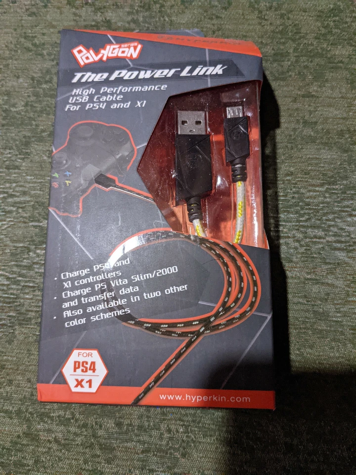 Cable USB Polygon The Power Link Alto Rendimiento PS4 XBox One Amarillo Foto 1 de 2