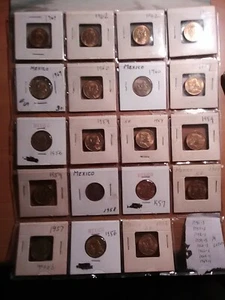 19 Mexican Cinco Centavos Coins, Grading from Good to Extra Fine - Picture 1 of 11